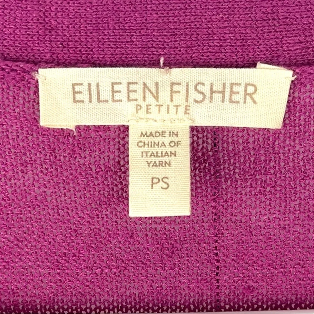 Eileen Fisher Petite Silk and Linen Button Up Cardigan Size Petite Small - Picture 3 of 9